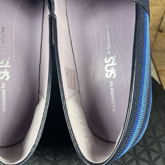 SAS Brenda Pumps Blue Striped Fabric Comfort Shoes Slip On Dress Women Size 8.5M - Picture 6 of 10